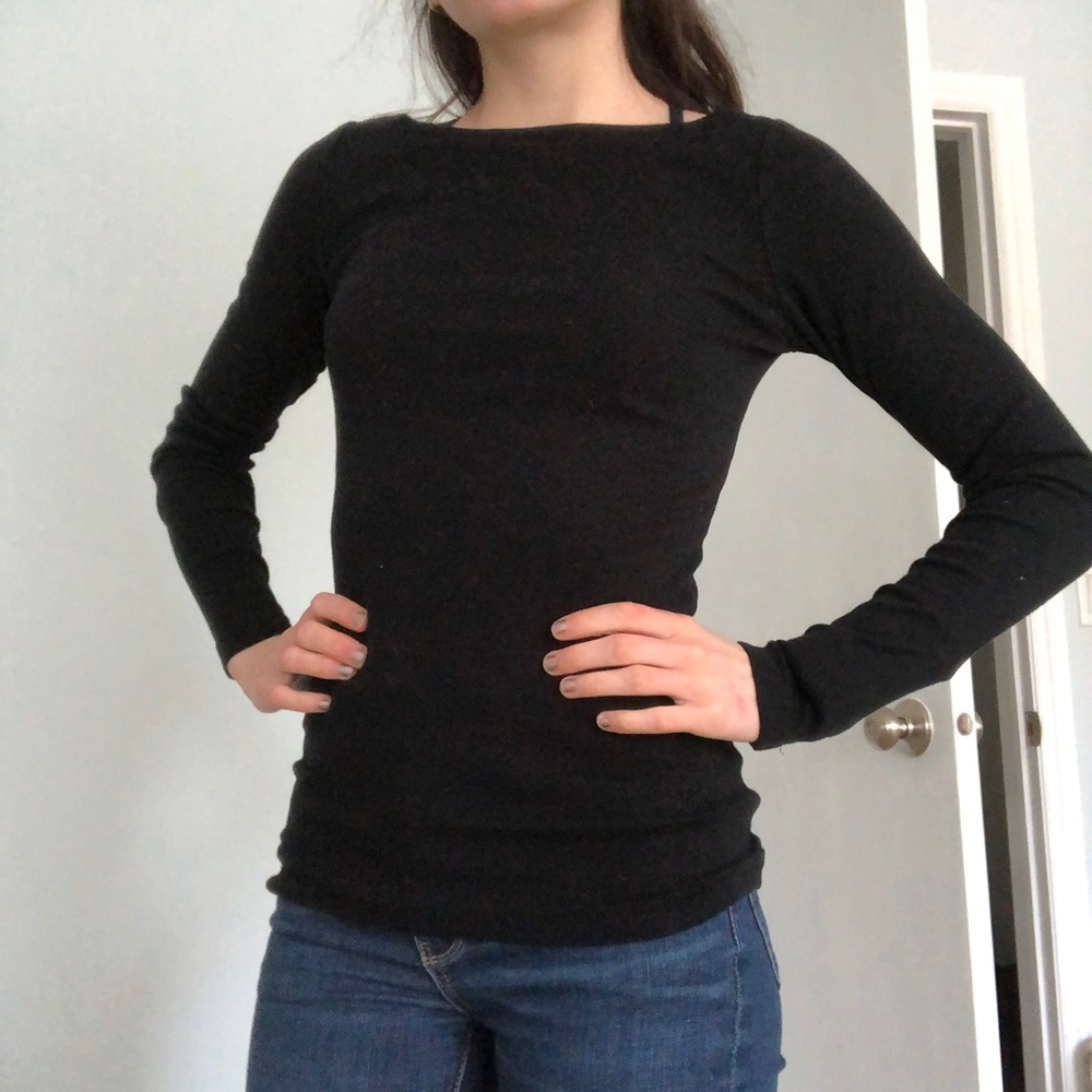 Black long sleeve, boat neck